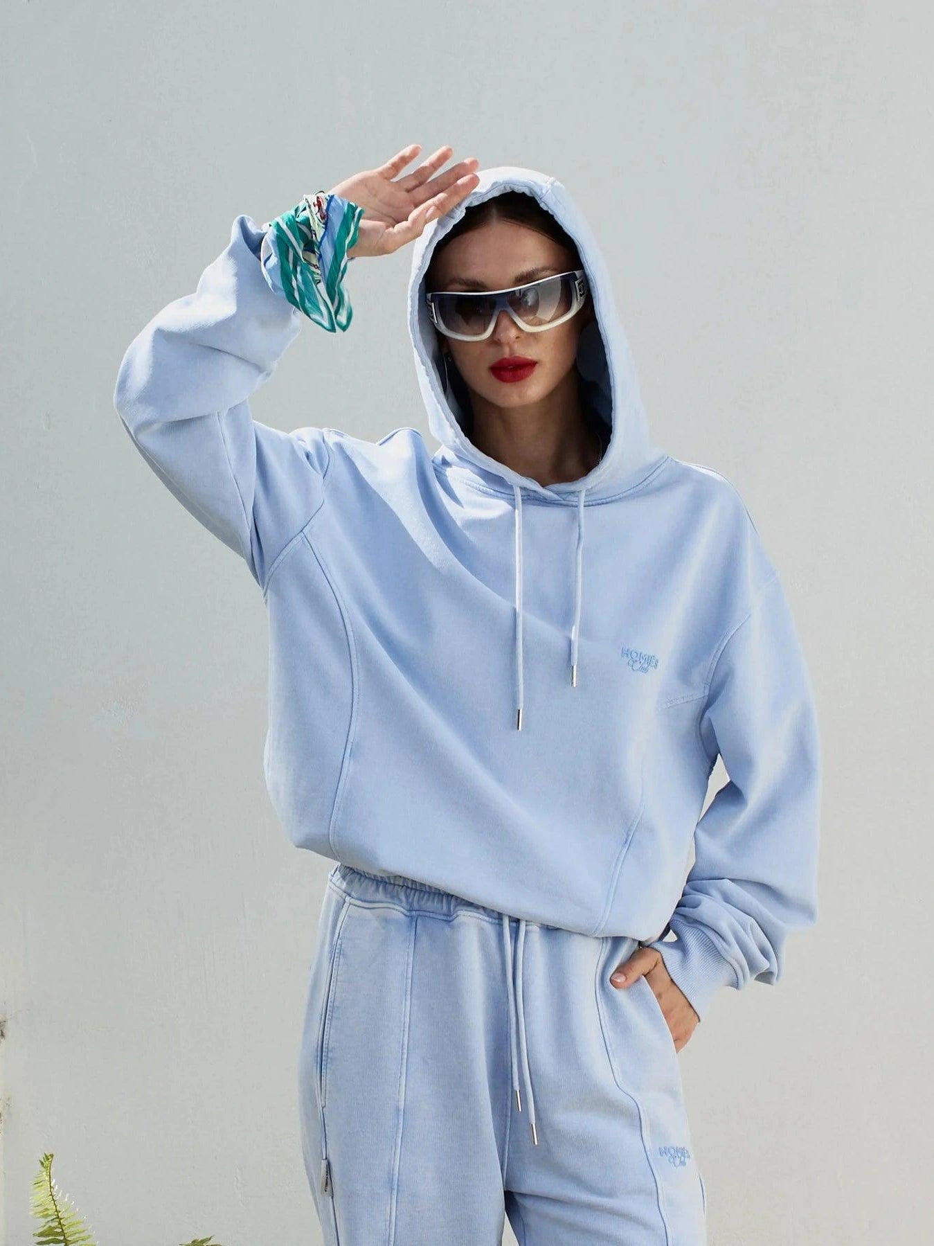 Homies club hoodie vintage light blue