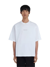 تي شيرت أبيض من القطن العضوي بشعار