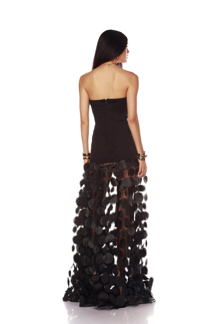 HARPER STRAPLESS BLACK GOWN
