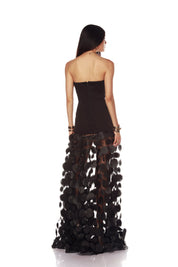 HARPER STRAPLESS BLACK GOWN