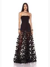 Harper strapless black gown
