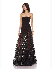 Harper strapless black gown