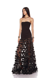 HARPER STRAPLESS BLACK GOWN