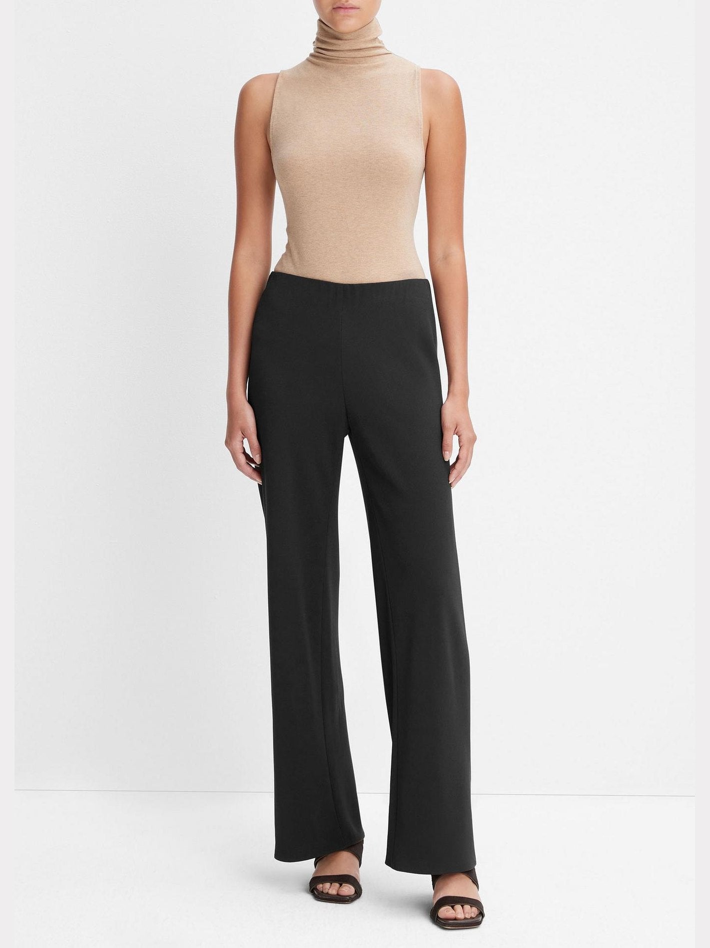High-waist crepe bias pant