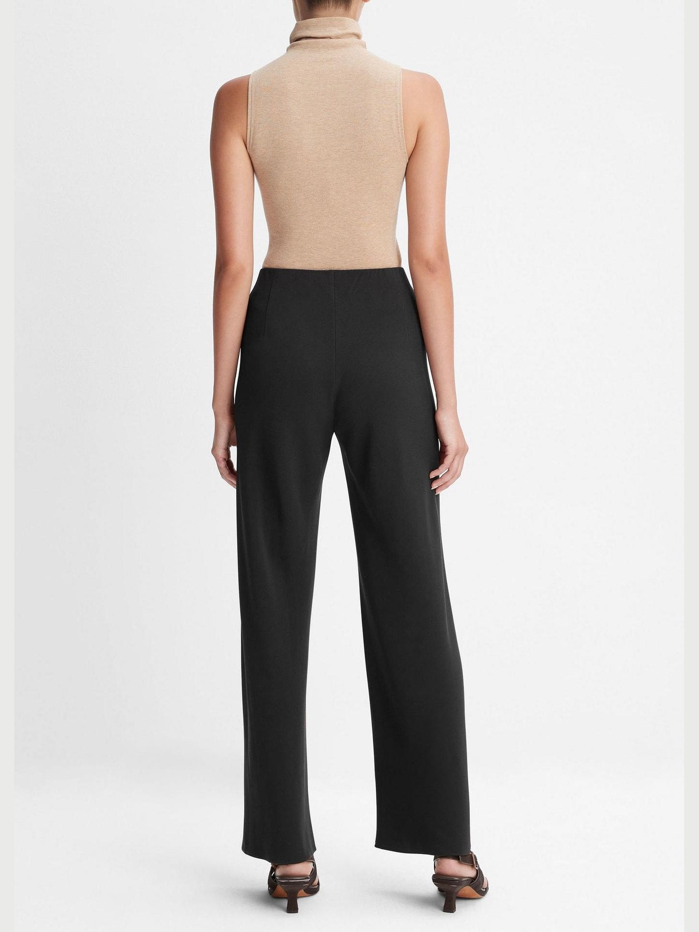 High-waist crepe bias pant