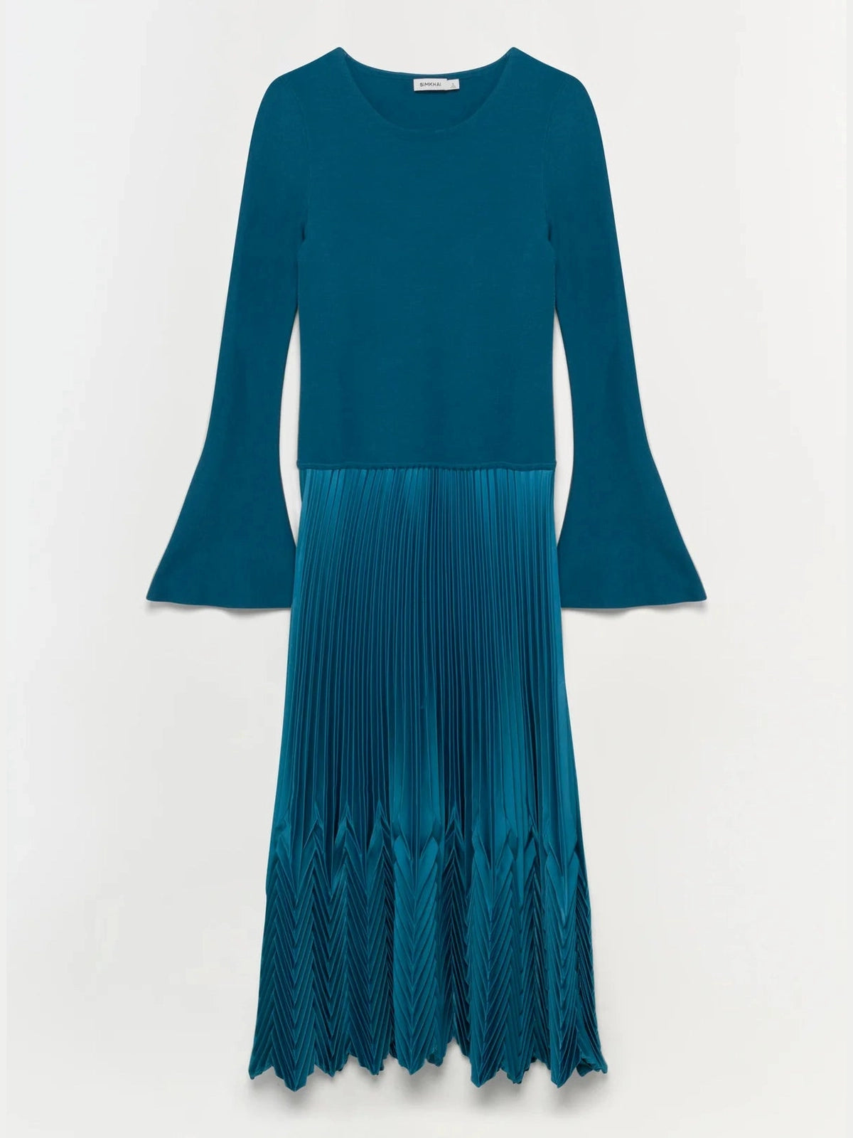 Damoni midi dress with chevron pleating