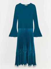 Damoni midi dress with chevron pleating