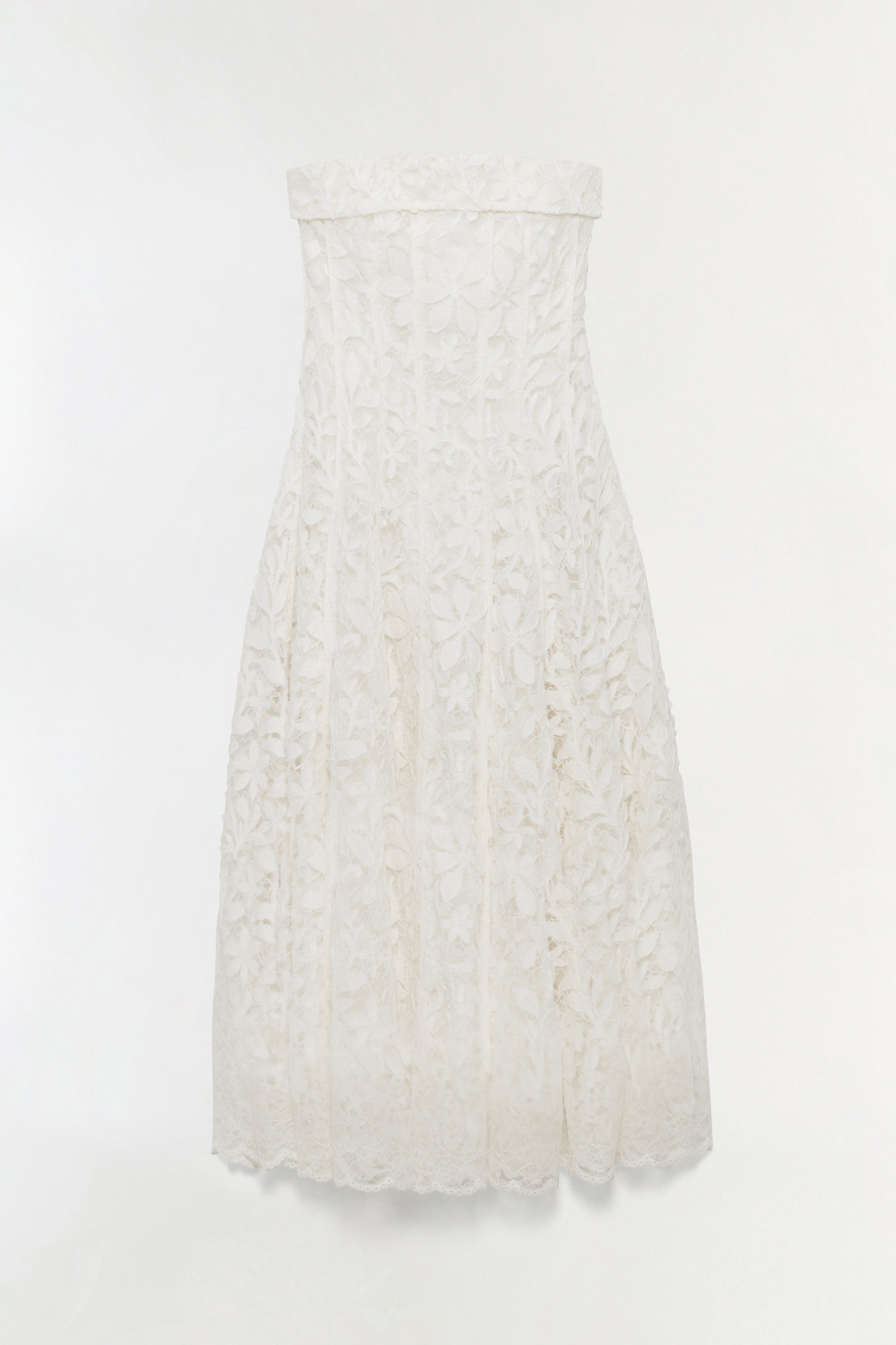 Imogen cotton lace bustier midi dress