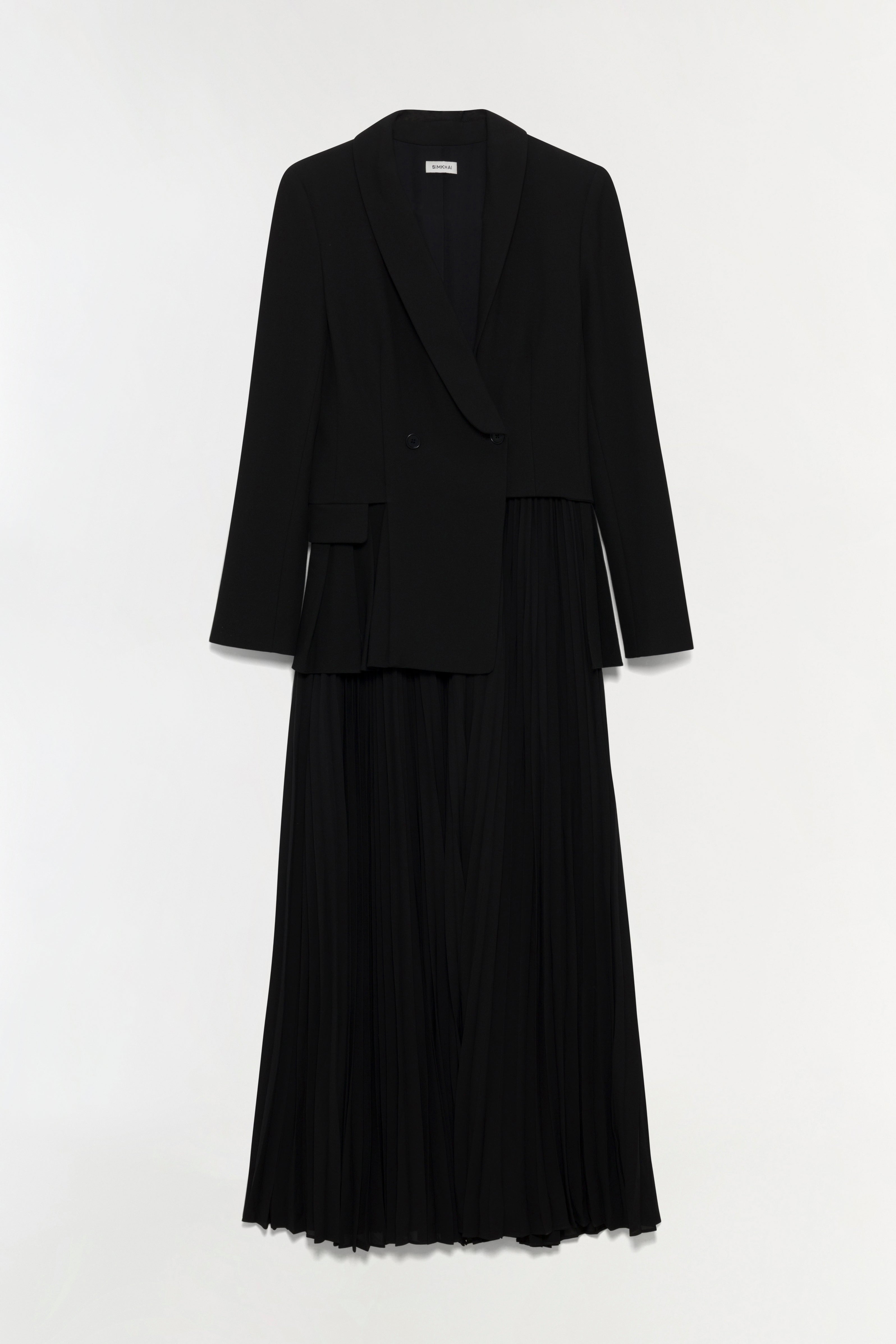 Alexandra Pleated Blazer Midi Dress