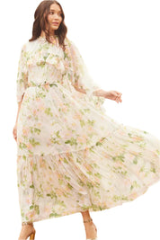 IMMORTAL ROSE HARPER CHIFFON CAPE ANKLE GOWN