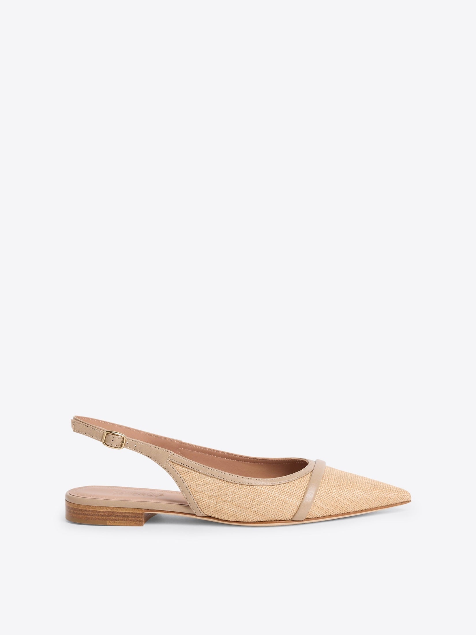 Jama beige raffia flat slingbacks