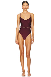 Noa Belted Bustier One-Piece Swimsuit