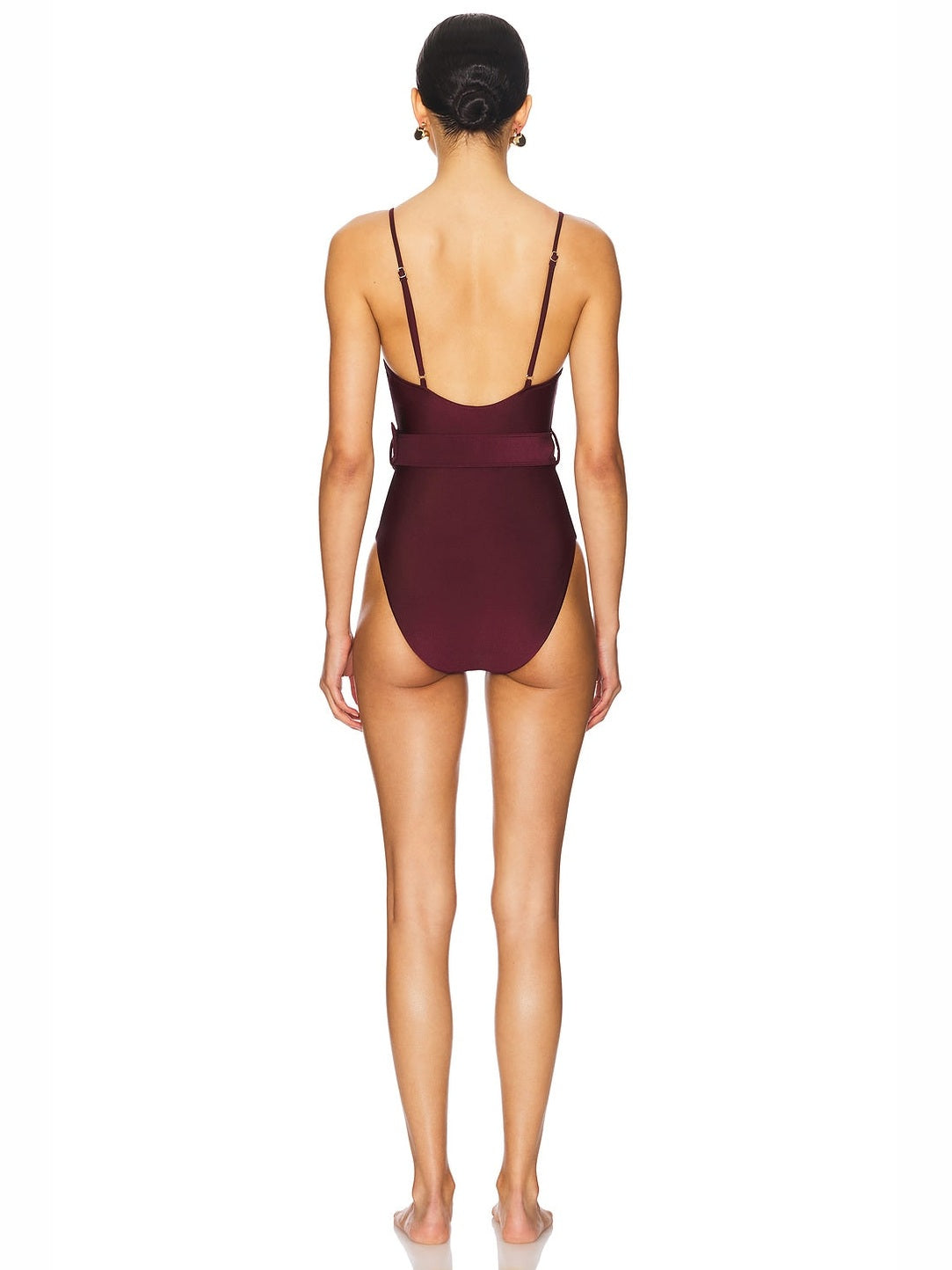 Noa belted bustier one-piece swimsuit