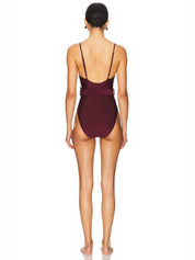 Noa belted bustier one-piece swimsuit