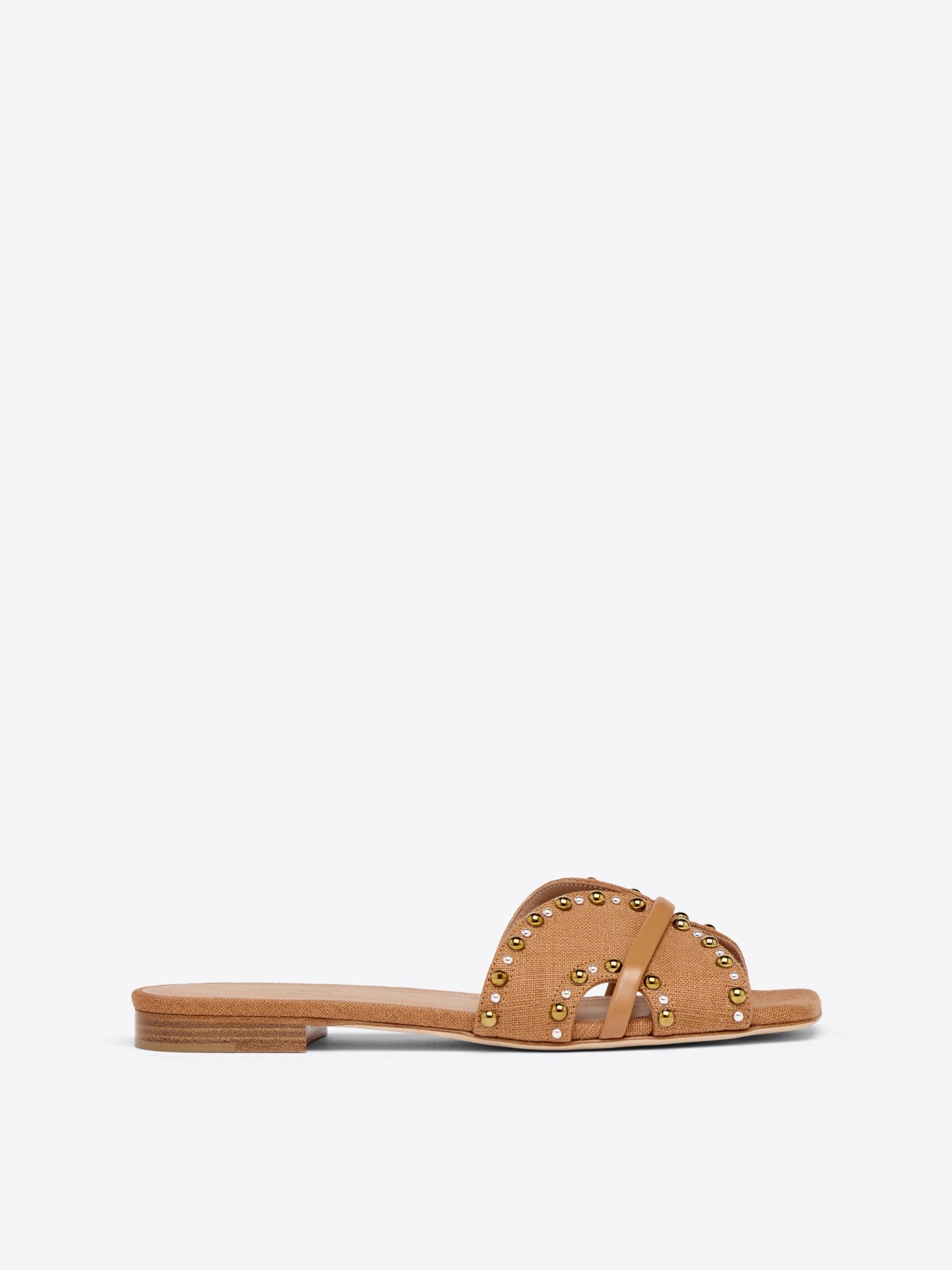 Keke brown linen flat sandals