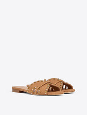 Keke brown linen flat sandals