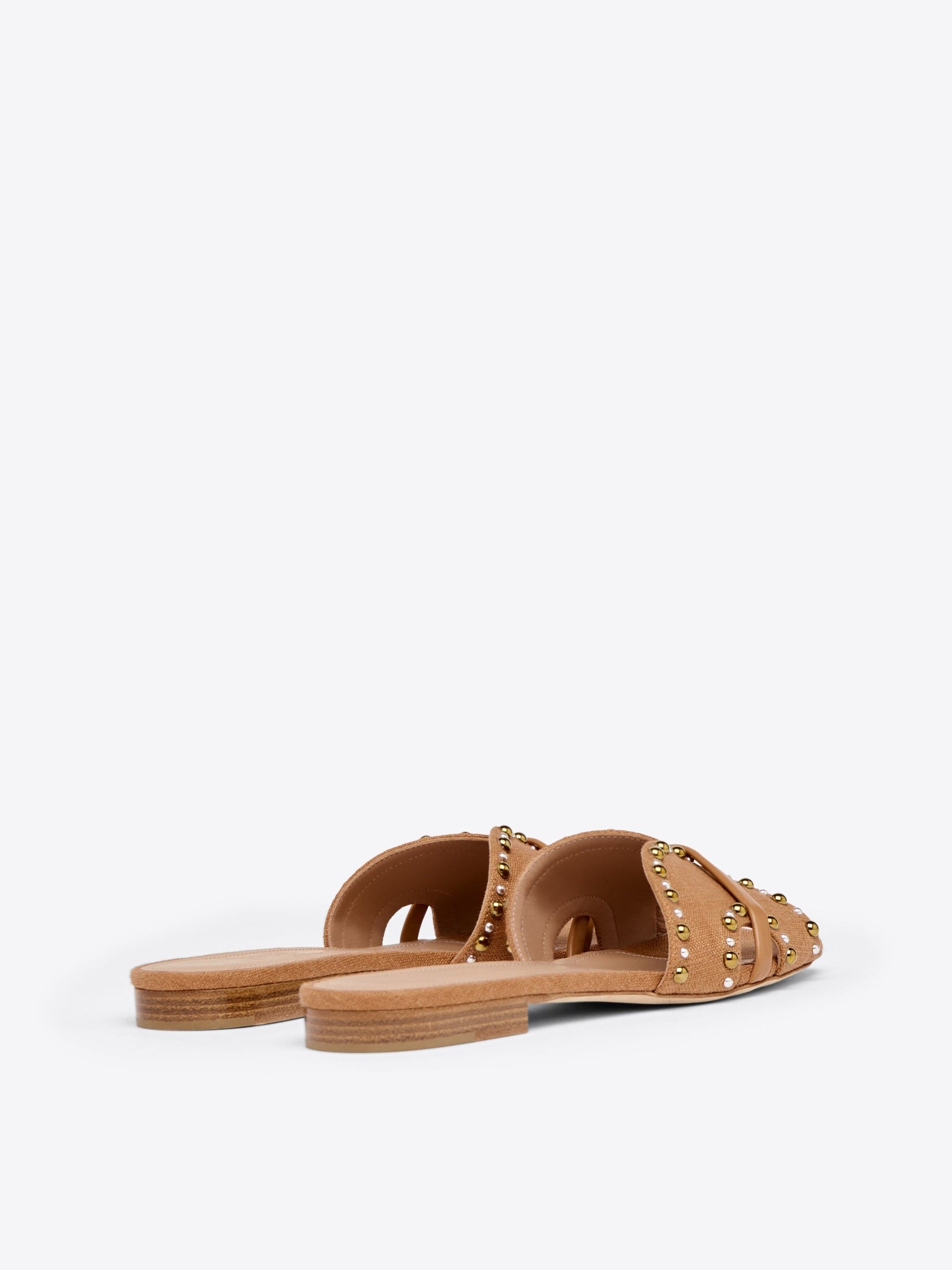 Keke brown linen flat sandals