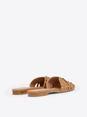 Keke brown linen flat sandals