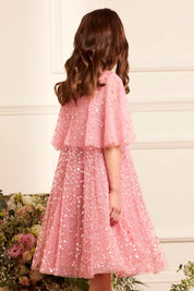 LEILA DOT CAPE KIDS DRESS