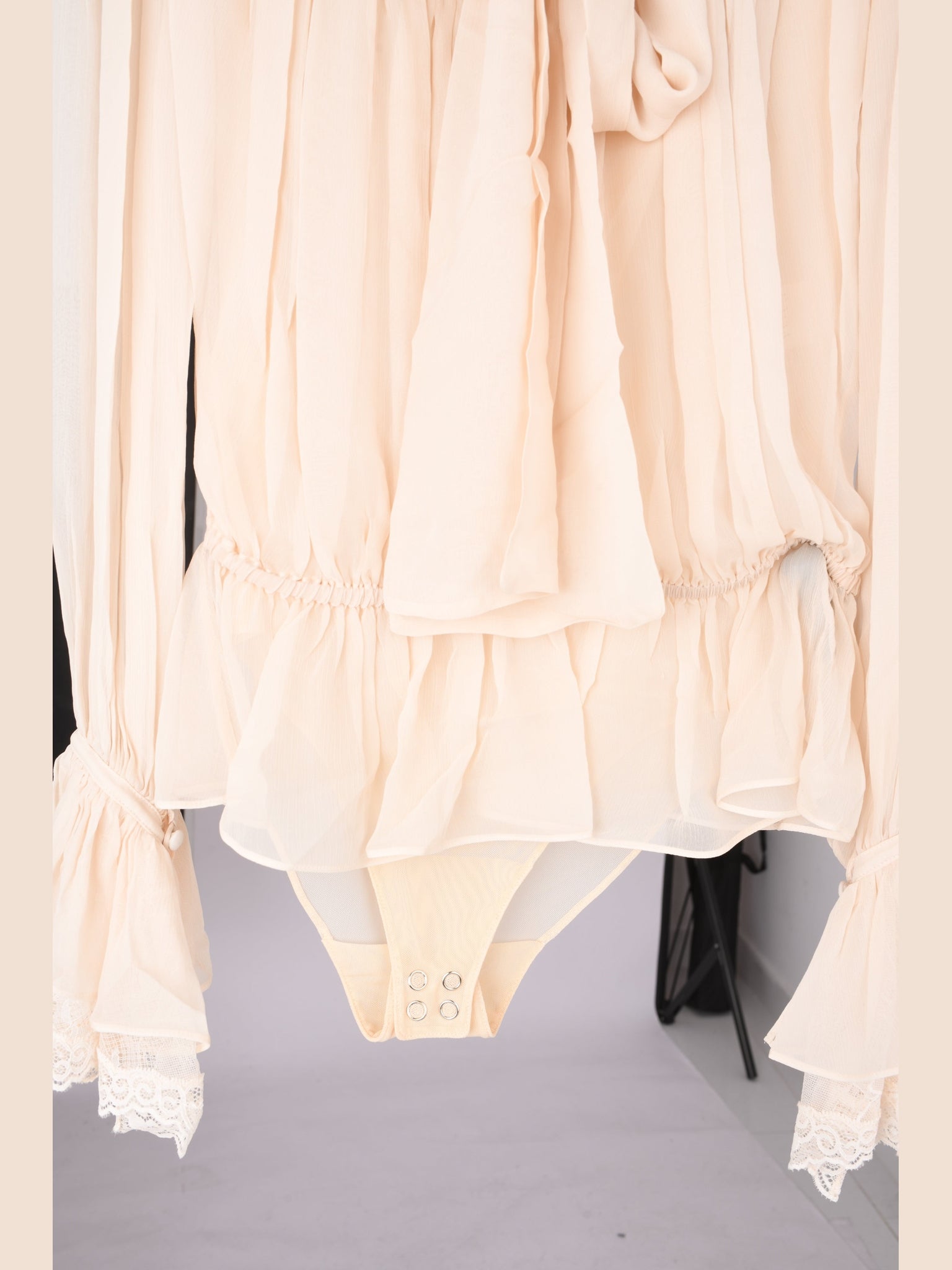 Scarf Neck Lace Detail Blouse