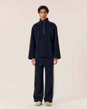 Crochet stripe jersey trouser