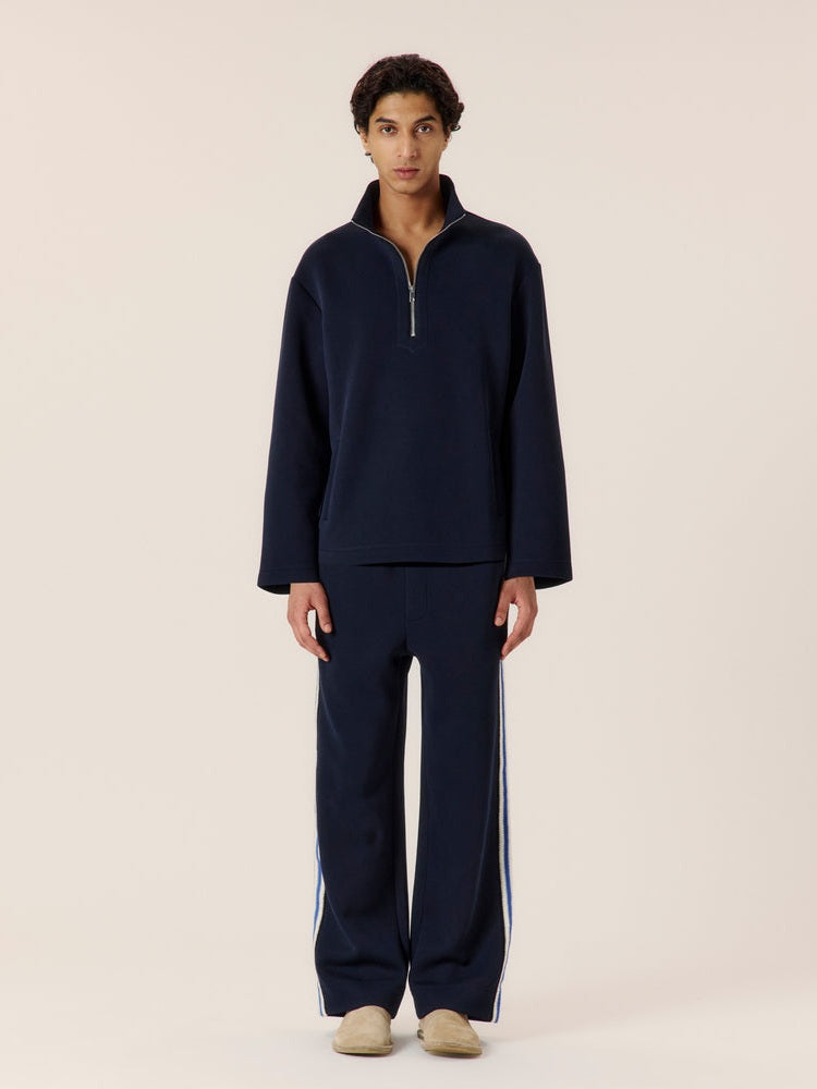 Crochet stripe jersey trouser