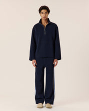 Crochet stripe jersey trouser