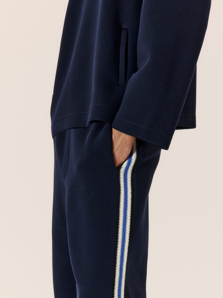 Crochet stripe jersey trouser