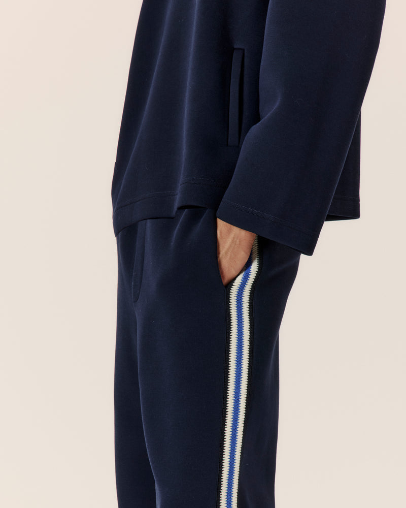 Crochet stripe jersey trouser