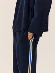 Crochet stripe jersey trouser