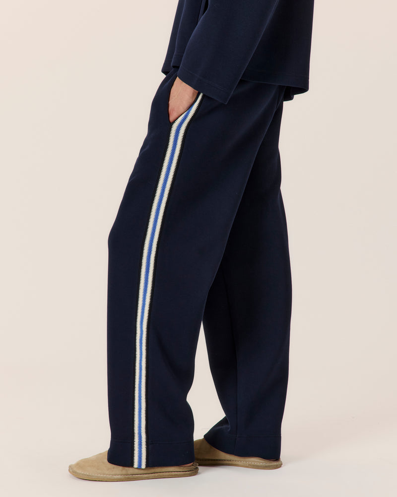 Crochet stripe jersey trouser