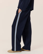Crochet stripe jersey trouser