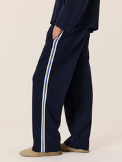 Crochet stripe jersey trouser