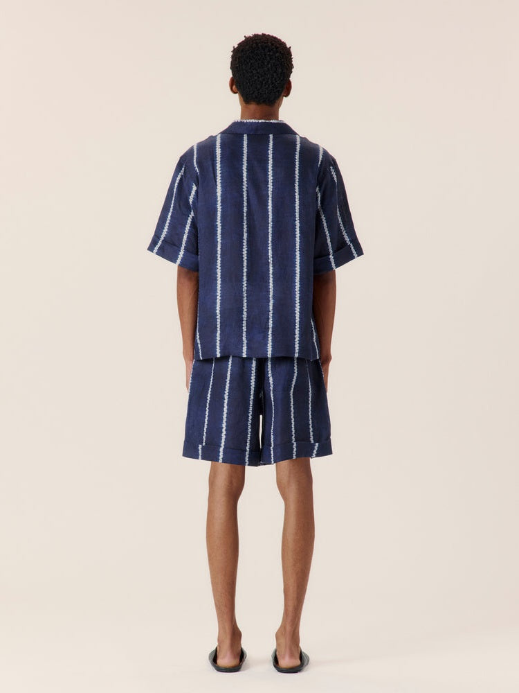 Shibori stripe short