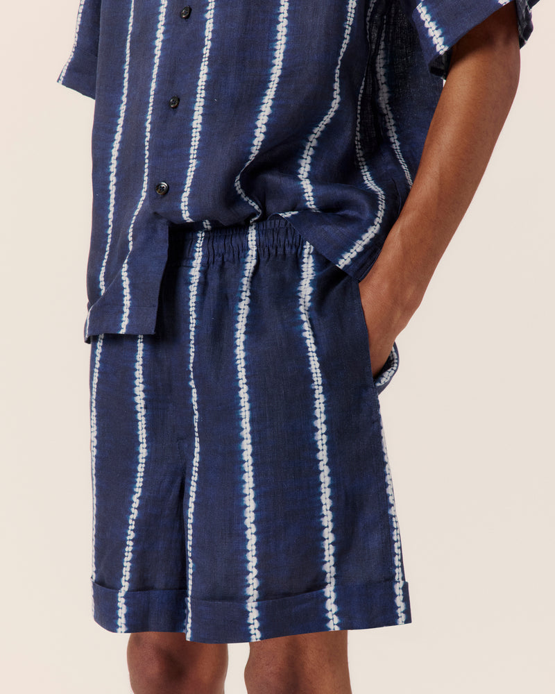 Shibori stripe short