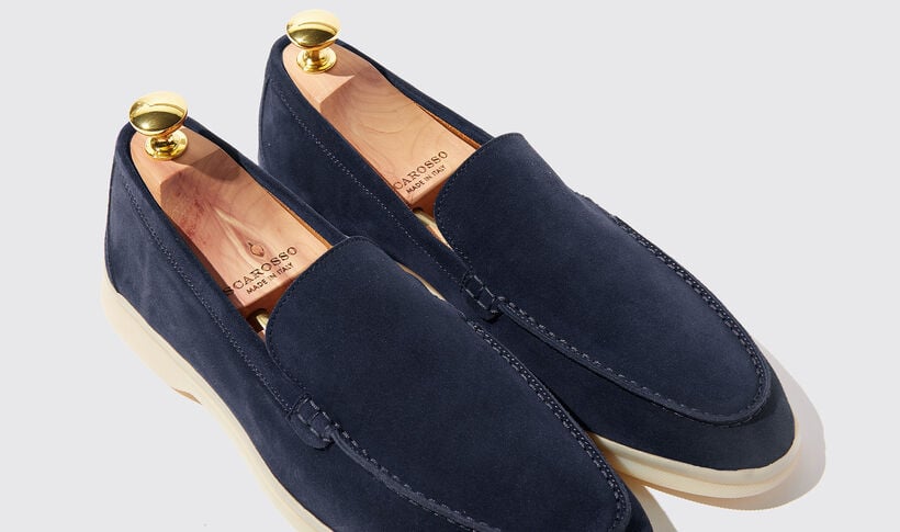 Ludovico blu scamosciato Loafers