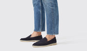 Ludovico blu scamosciato Loafers