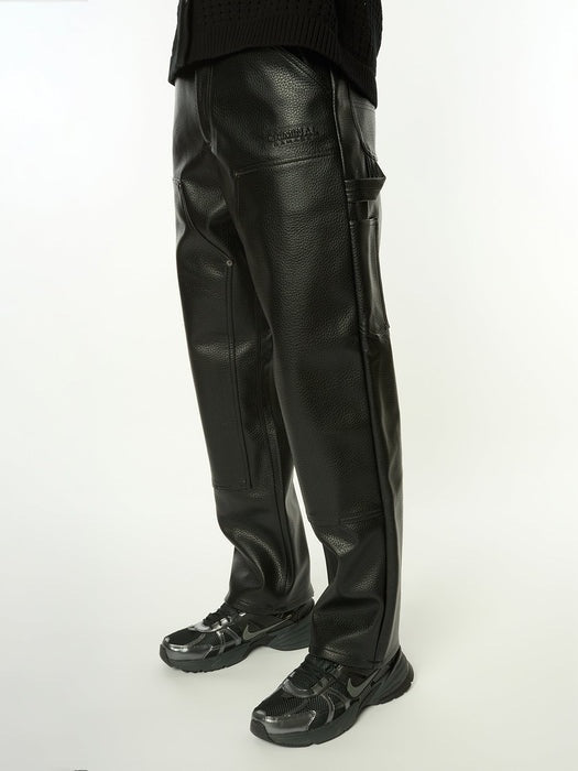 Leather carpenter pant