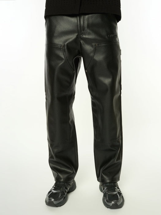 Leather carpenter pant