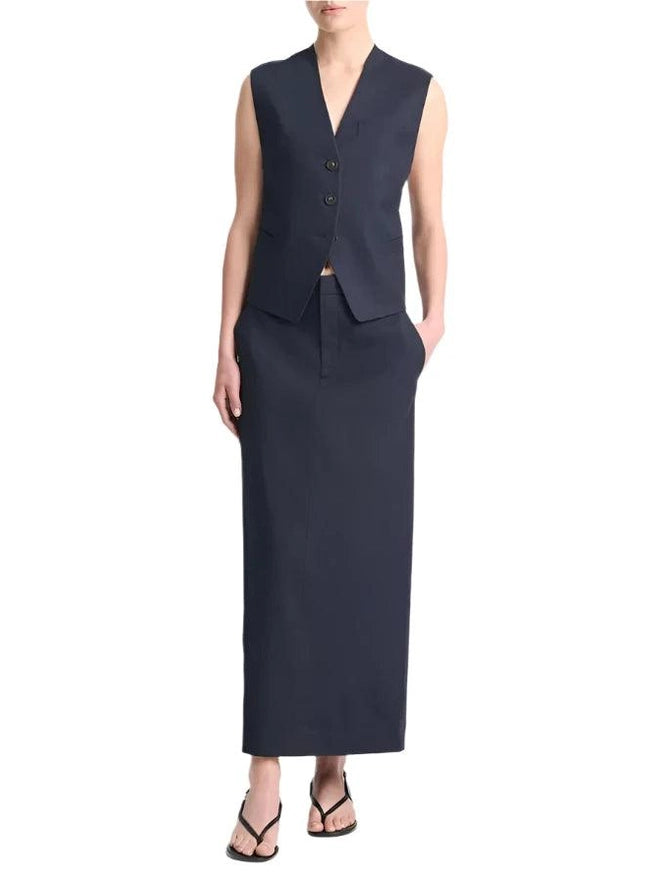 Linen blend vest