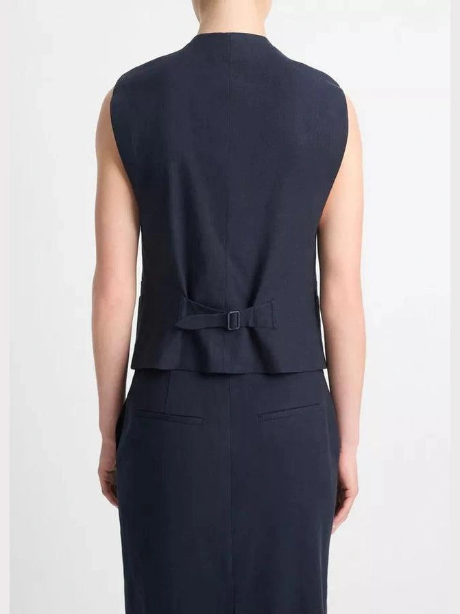 Linen blend vest
