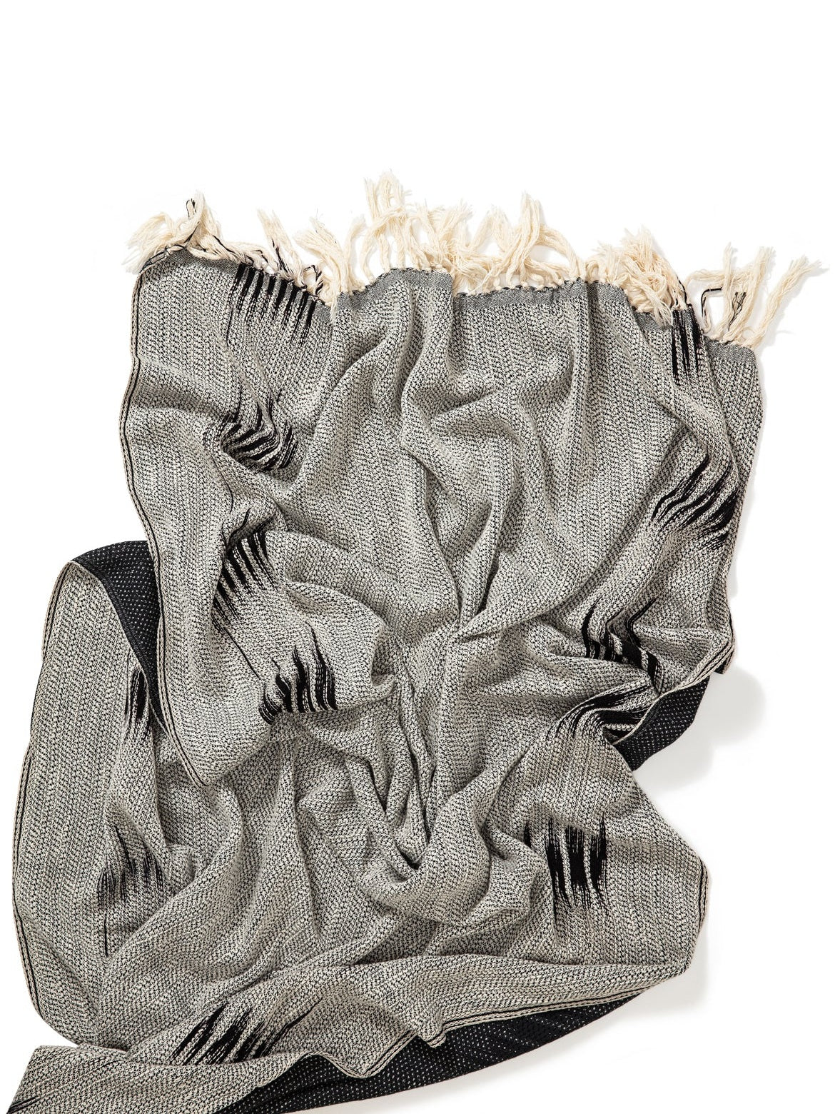 Peshtemal cotton ikat throw blanket