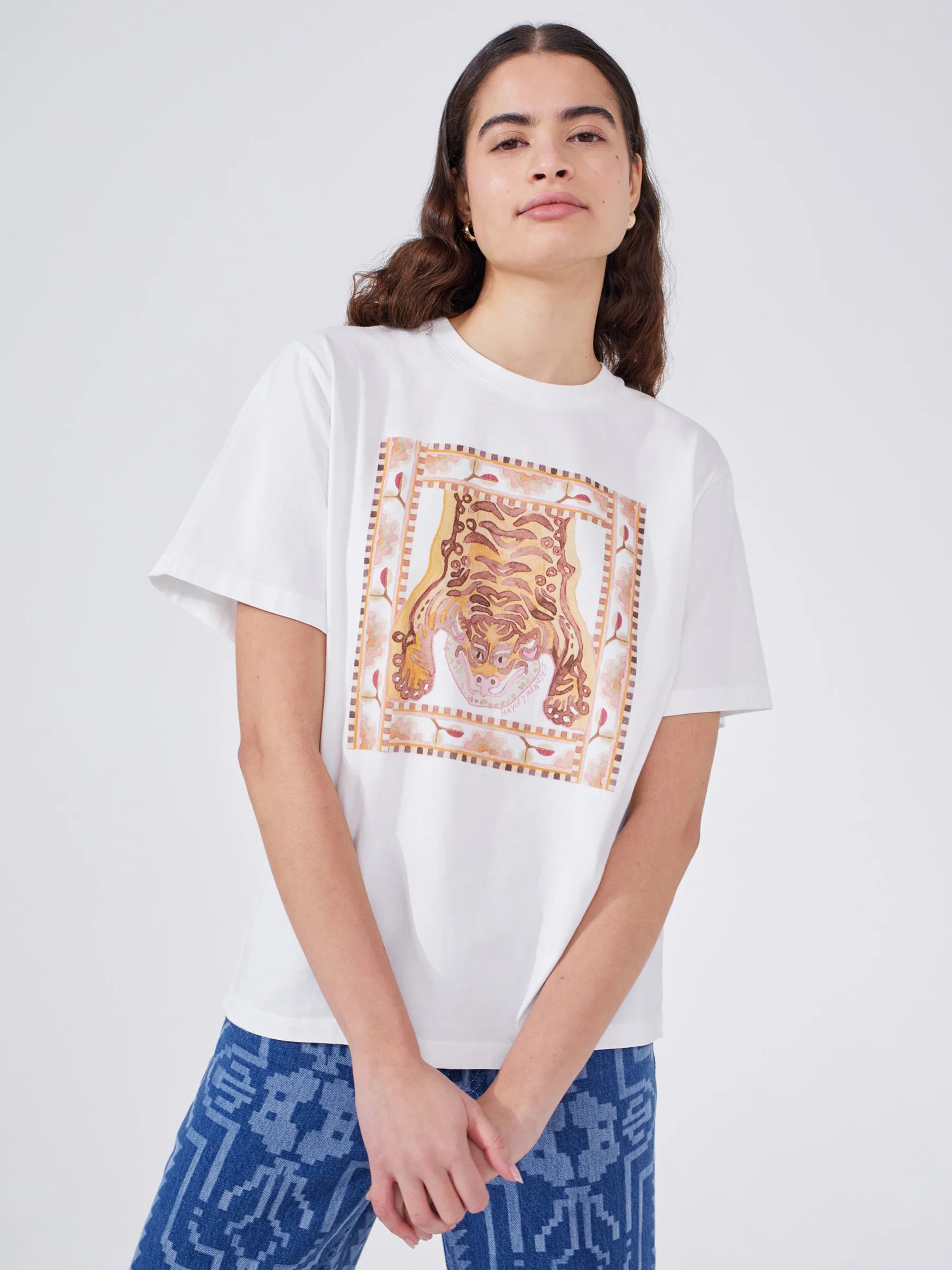 Lotus Tiger Printed T-Shirt White