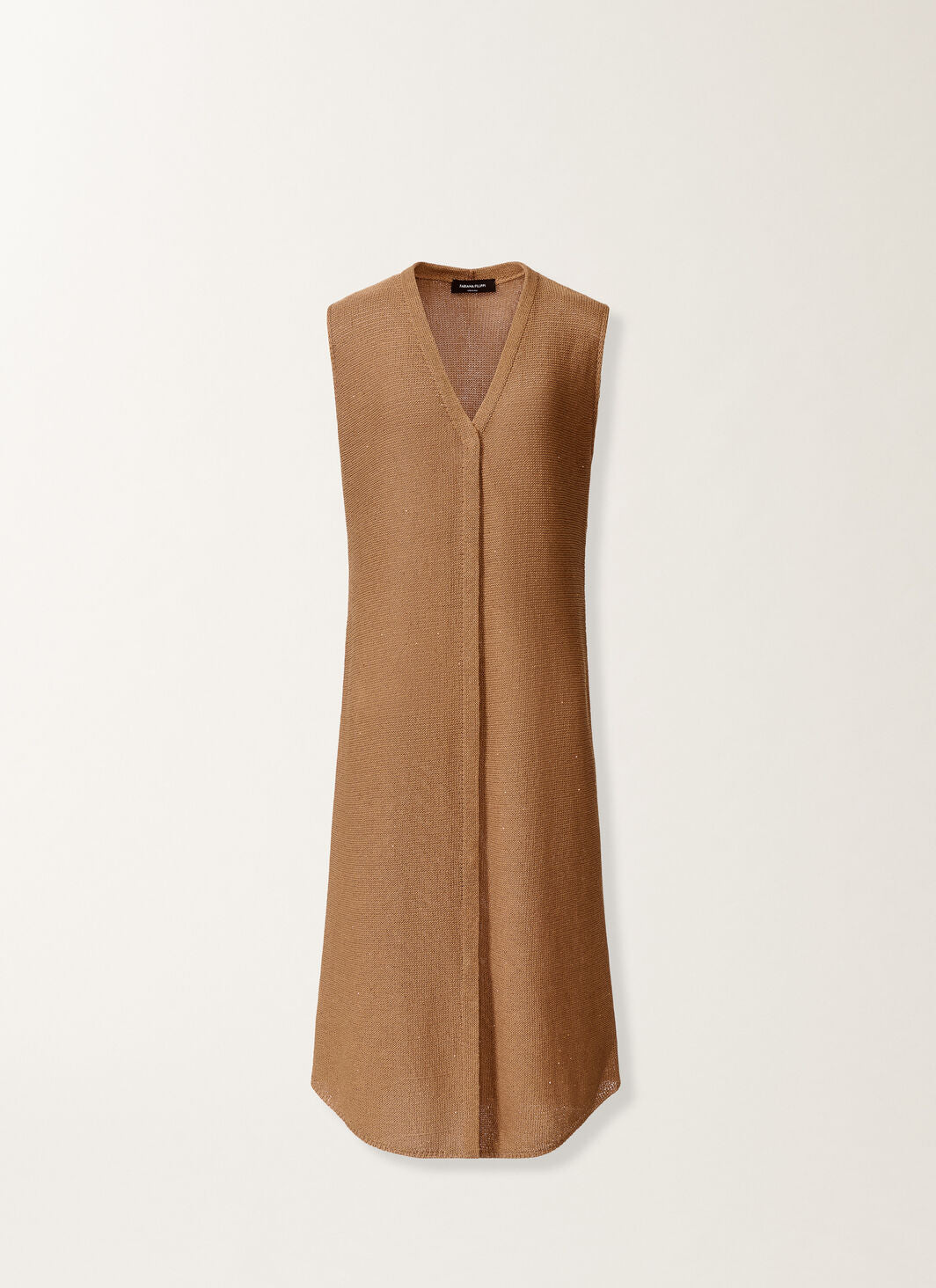 Cardigan vest in cotton and linen with sequins