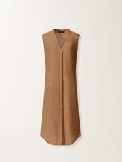 Cardigan vest in cotton and linen with sequins