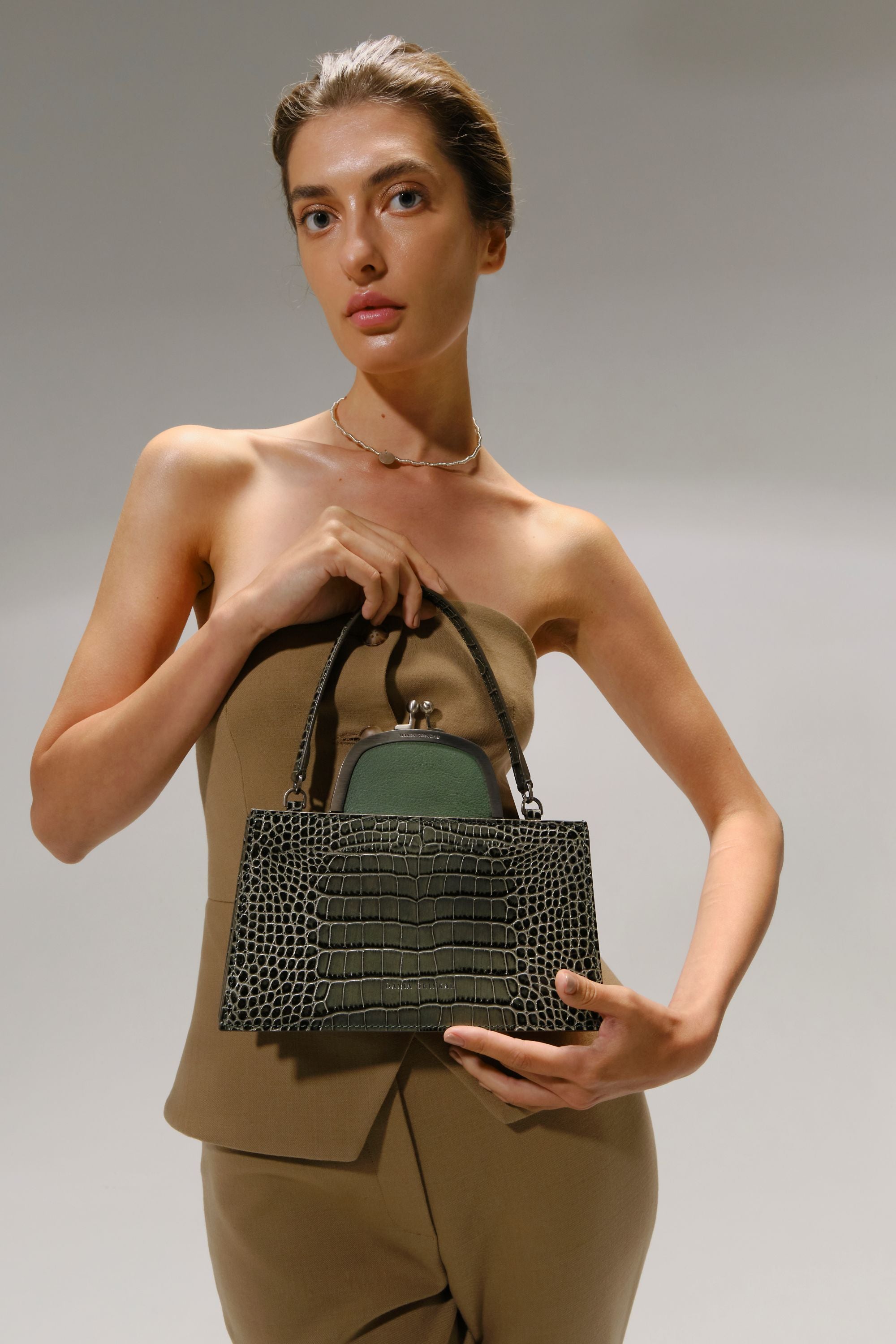 MAJJ  Olive Croc Embossed