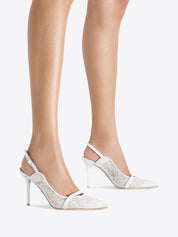 Marion 85 white lace slingbacks