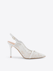 Marion 85 white lace slingbacks