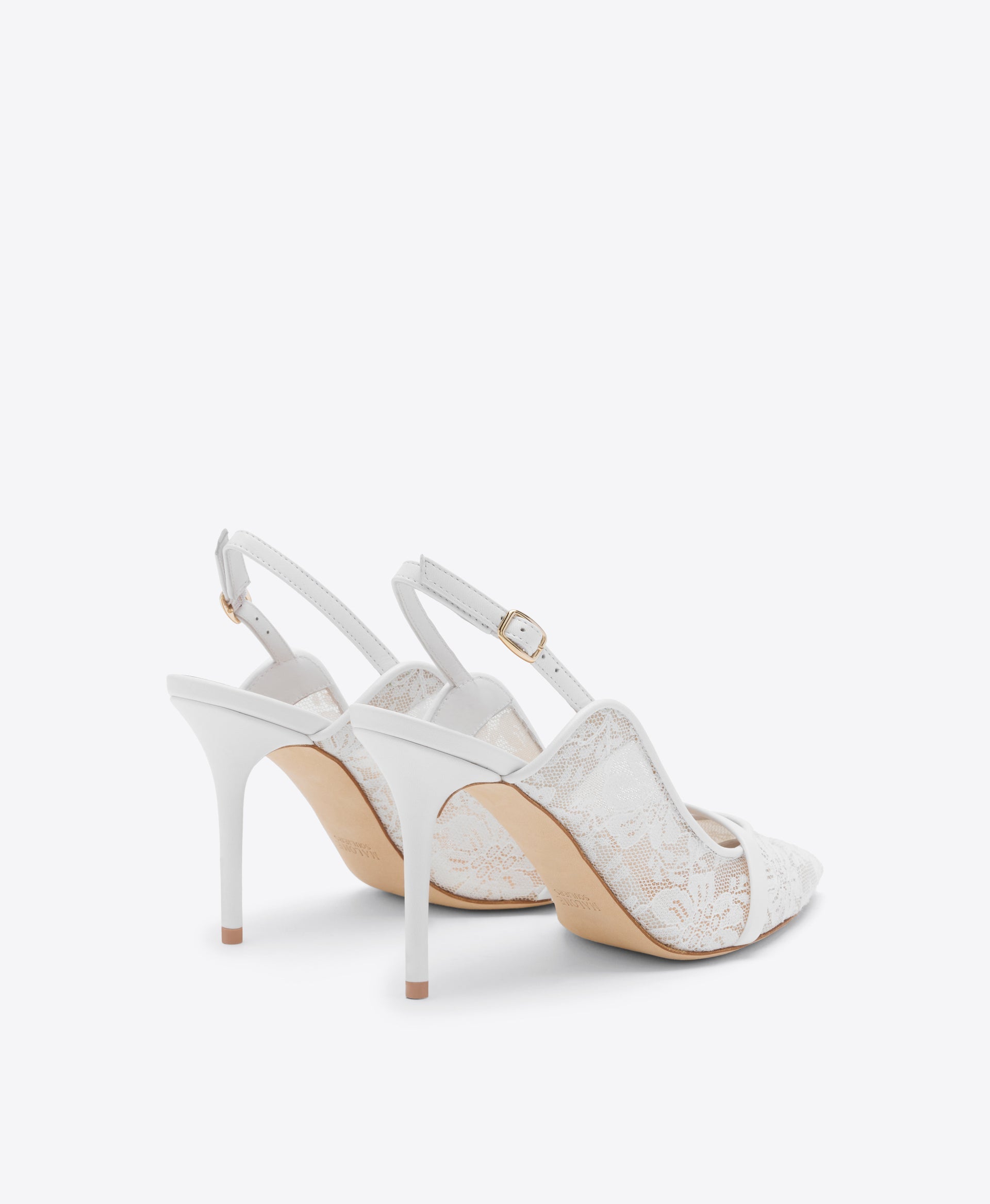 MARION 85 WHITE LACE SLINGBACKS