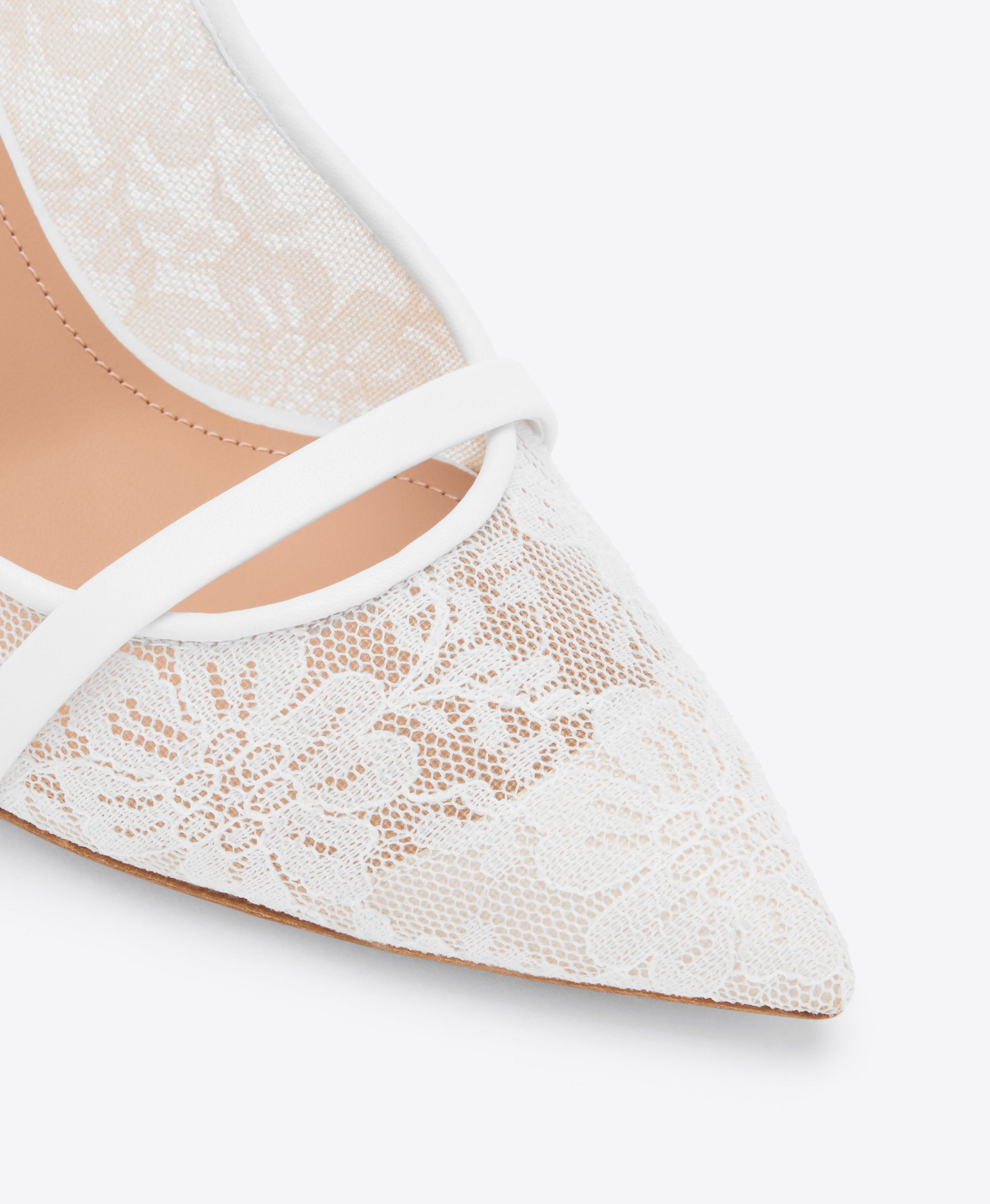 MARION 85 WHITE LACE SLINGBACKS